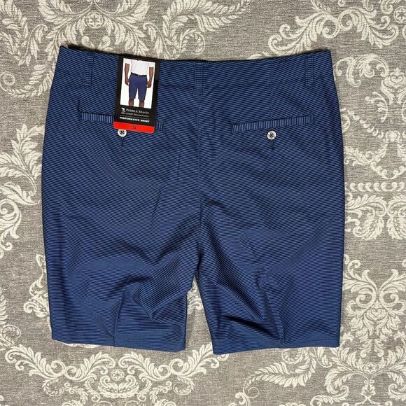 Pebble Beach Men's Chino Shorts Waist 34 Blue Dry Luxe Performance Casual - Picture 2 of 7